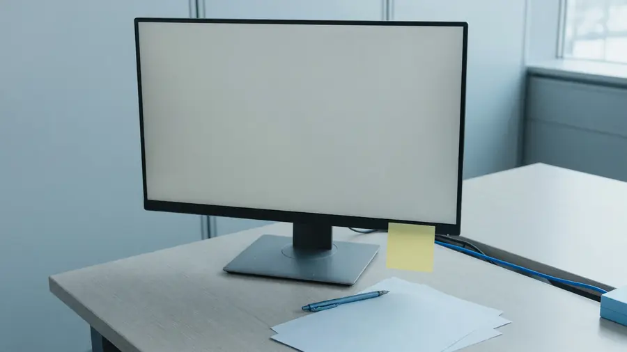 Official domain check card on a clean desk