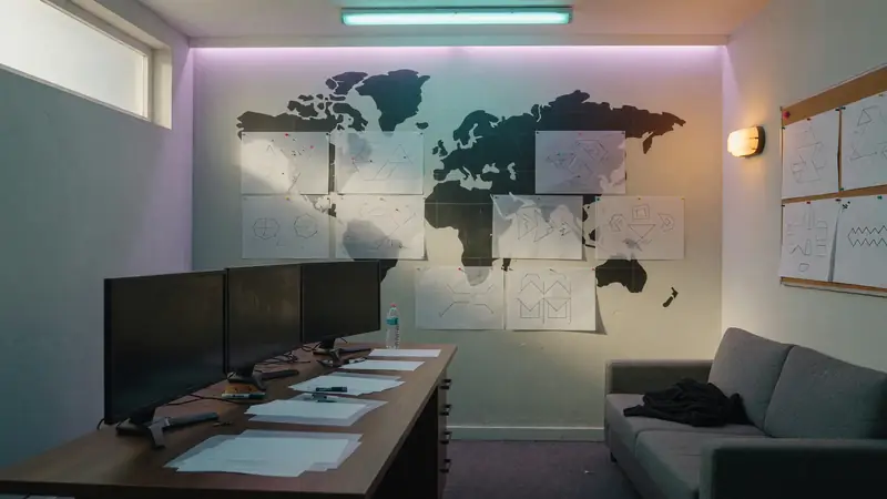 MOBA analysis station with multiple monitors
