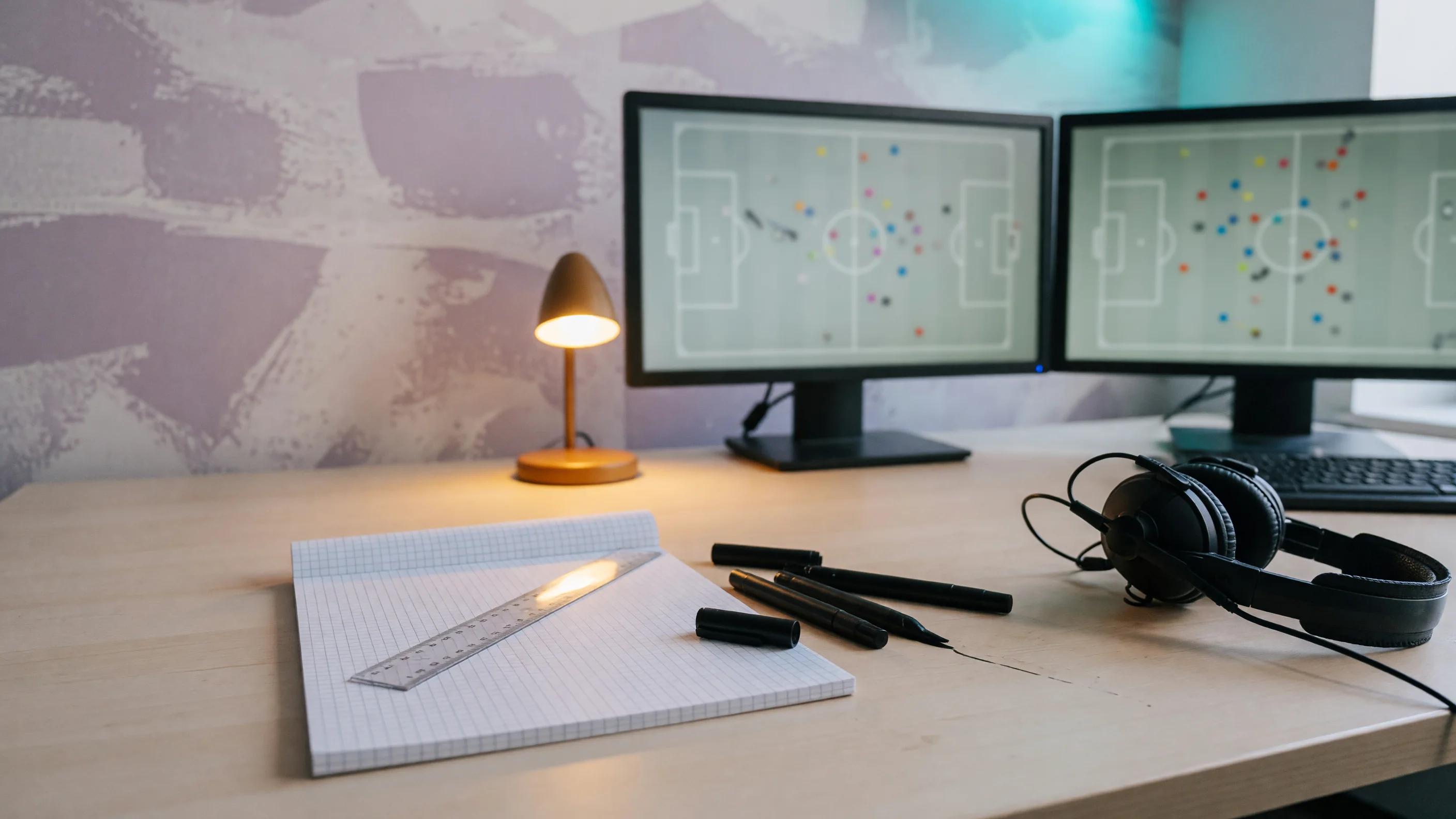 Tactics desk with printed route cards