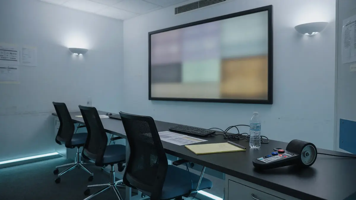 Film-room review wall with freeze-frame notes